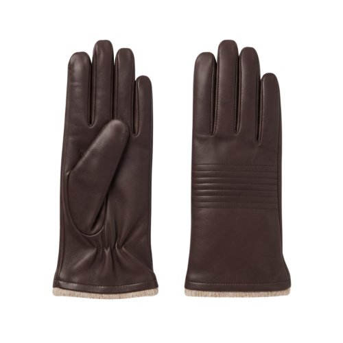 Quilted Brown Leather Gloves
