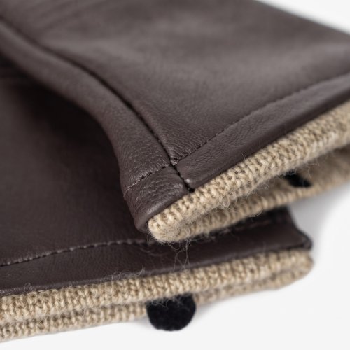 Rękawiczki Skórzane Quilted Brown