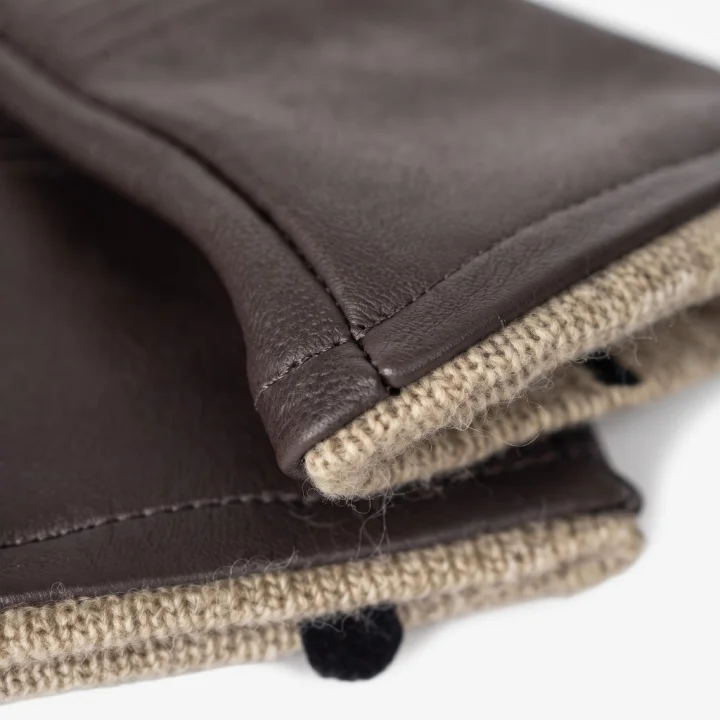 Rękawiczki Skórzane Quilted Brown