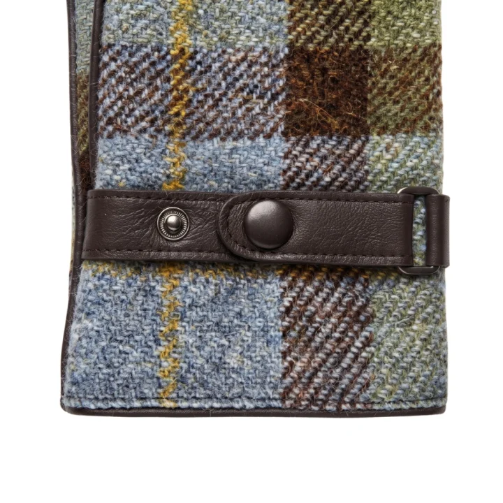 Tweed Gloves with Leather Strap