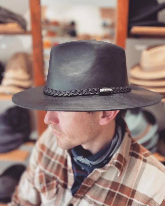 Stetson Western Buffalo Leather Czarny