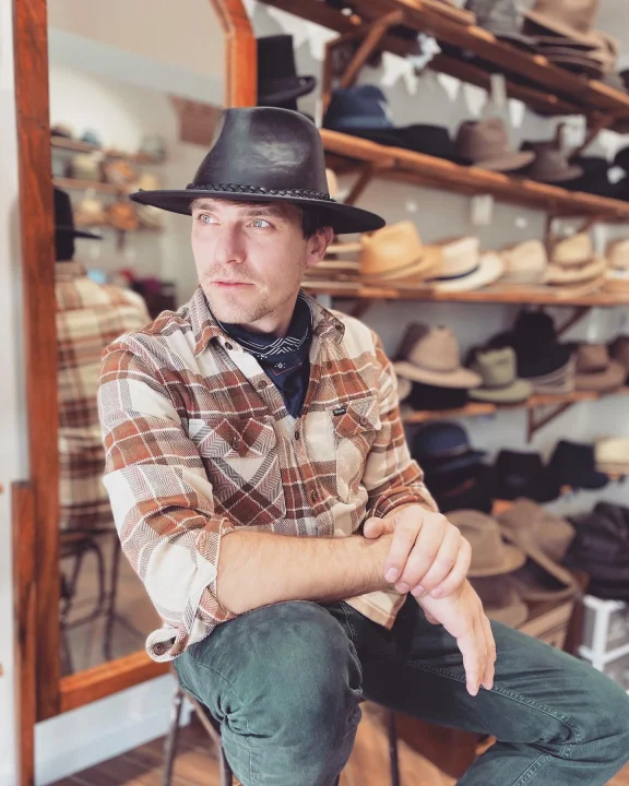 Stetson Western Buffalo Leather Czarny