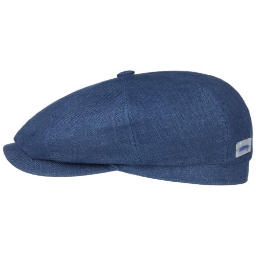 Stetson Hatteras Uni Sustainable Linen Flat Cap Blue, XXL