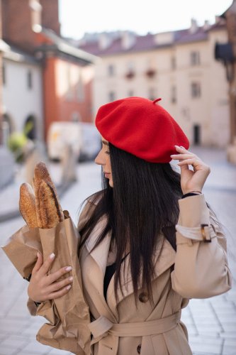 Le Szapo Beret z Podszewką Czerwony