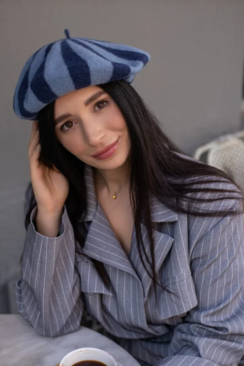 Beret Berlingot Niebieski