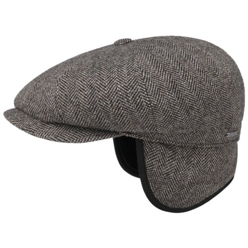 Stetson Hatteras Classic Ear Flaps Herringbone Antra-Melange