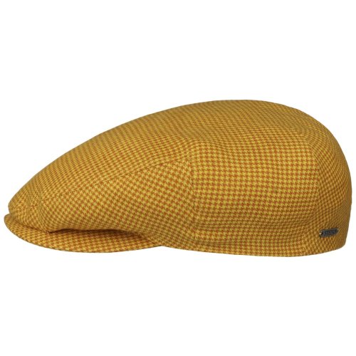 Stetson Kent Houndstooth Golf Flat Cap Yellow
