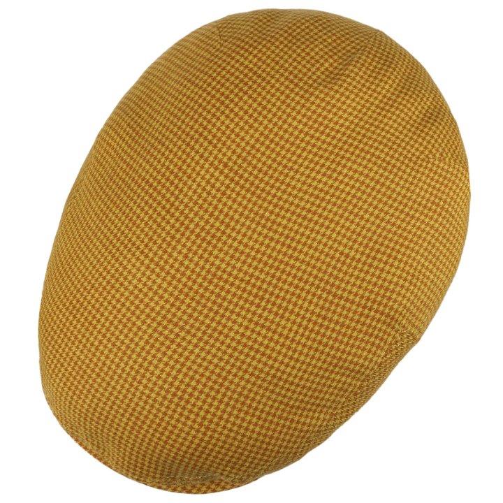Stetson Kent Houndstooth Golf Flat Cap Yellow