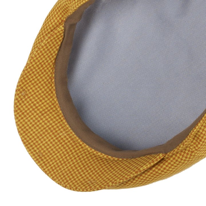 Stetson Kent Houndstooth Golf Flat Cap Yellow
