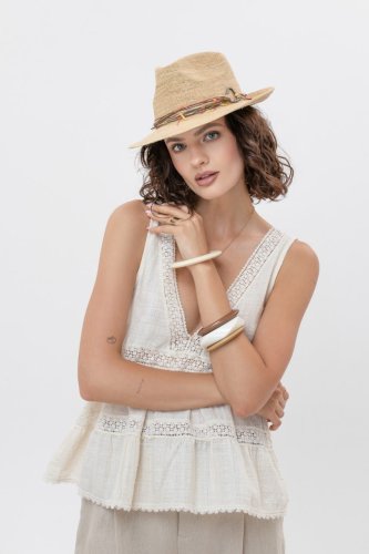 Le Szapo Fedora Raffia Extra Fino Boho