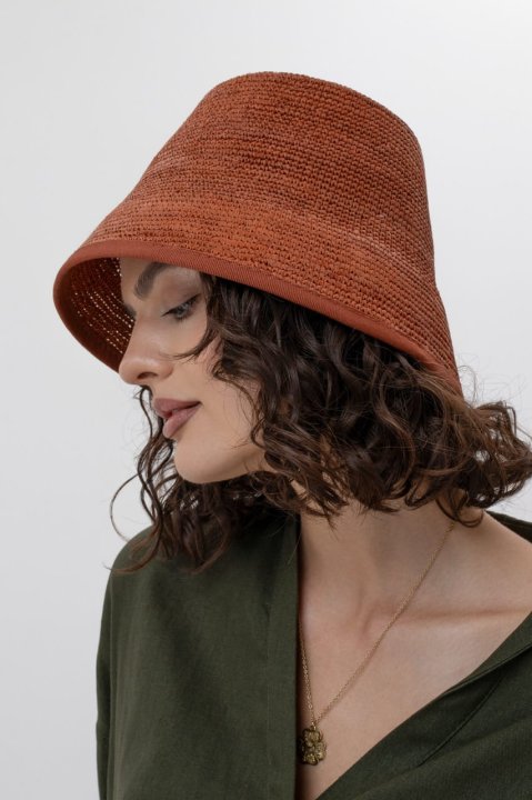 Le Szapo Loulou Bucket Rafia Terakota