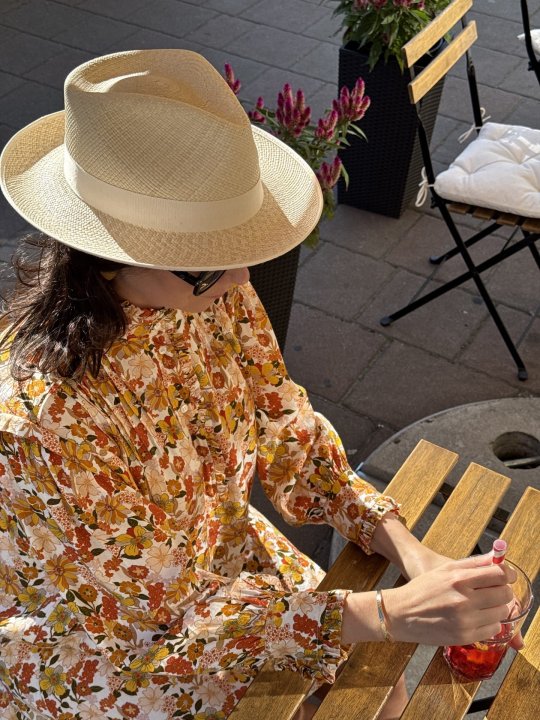 Le Szapo Panama Fedora Natural Ecru